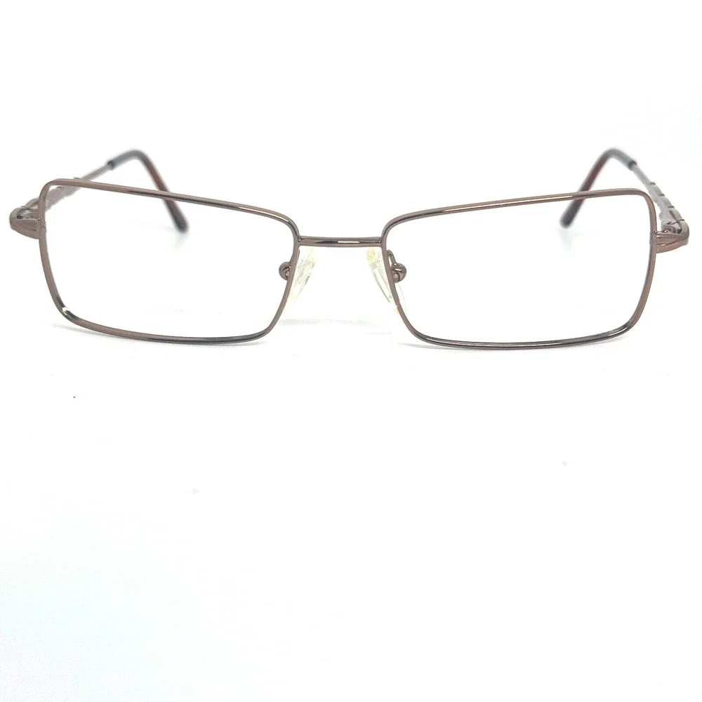 Genny 775-B 5339 Eyeglasses Frames Brown Rectangular Full Wire No Lens H1241
